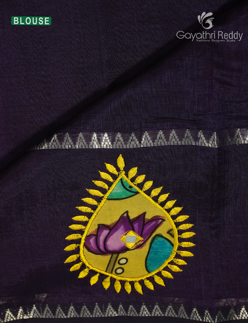 Pure Mangalagiri Langa Voni Set in Deep Violet