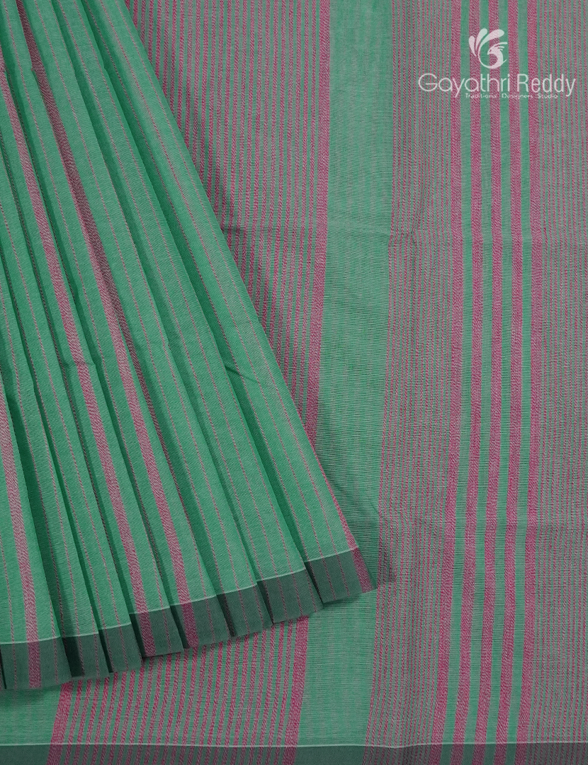 Pure Handloom Cotton Saree in Sea Green