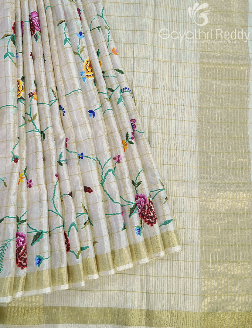 KHADI SILK WORK SAREE-KSW9