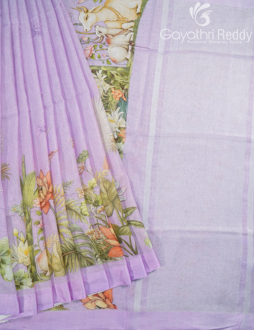 PURE LINEN SAREE-L1445