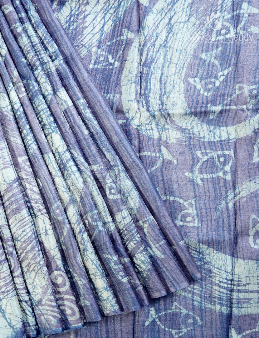 PURE DESI TUSSAR PRINTED SAREE-TS1587