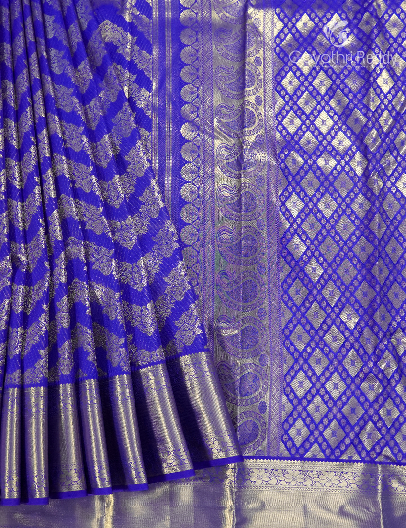 Semi Kanchipuram Silk Saree in Deep Purple