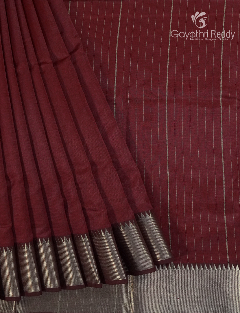 Mangalagiri Pattu Saree in Maroon