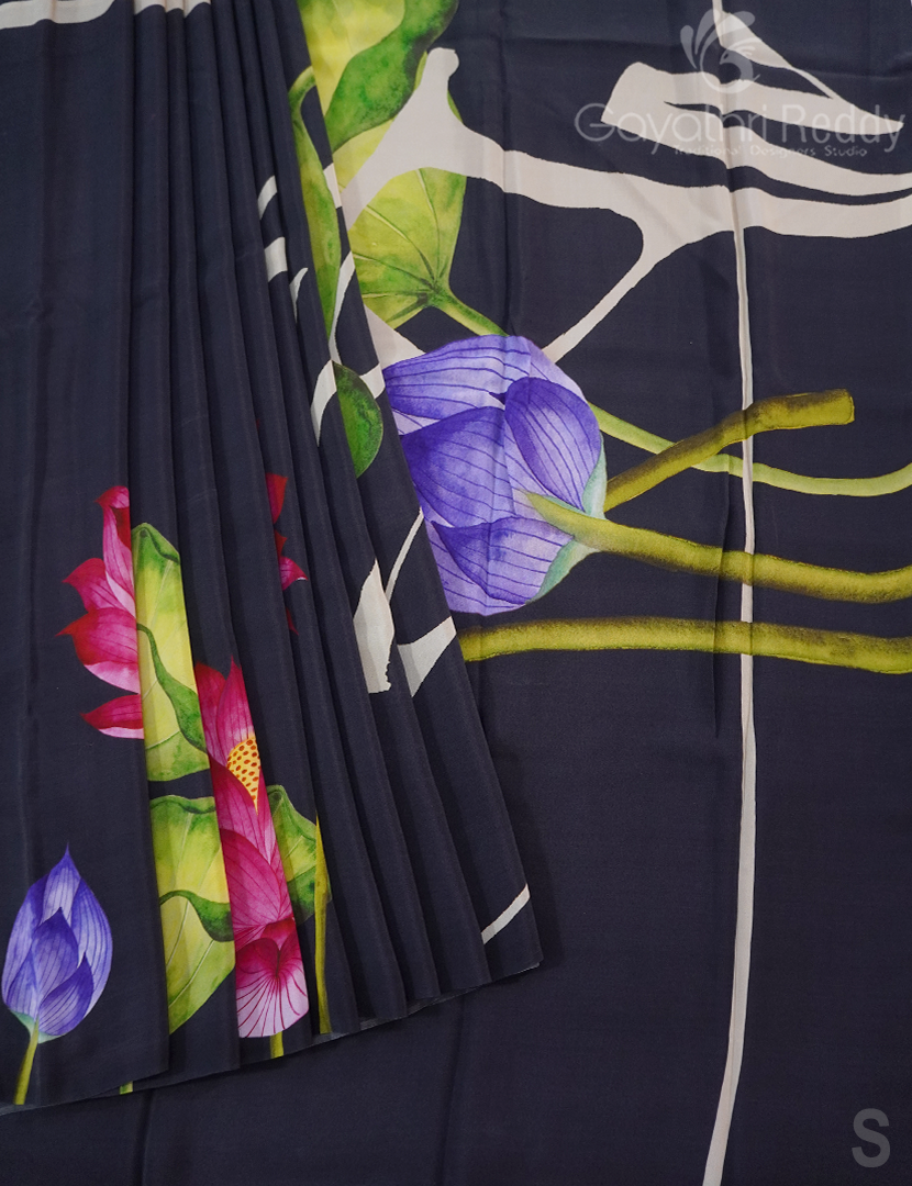 PURE CRAPE PRINTED SAREE-PCP11