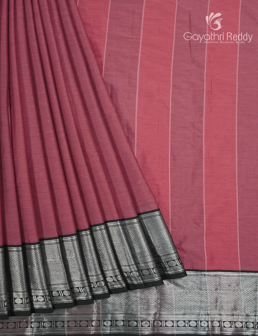 Pure Narayanpet Cotton Saree in Deep Onion Pink