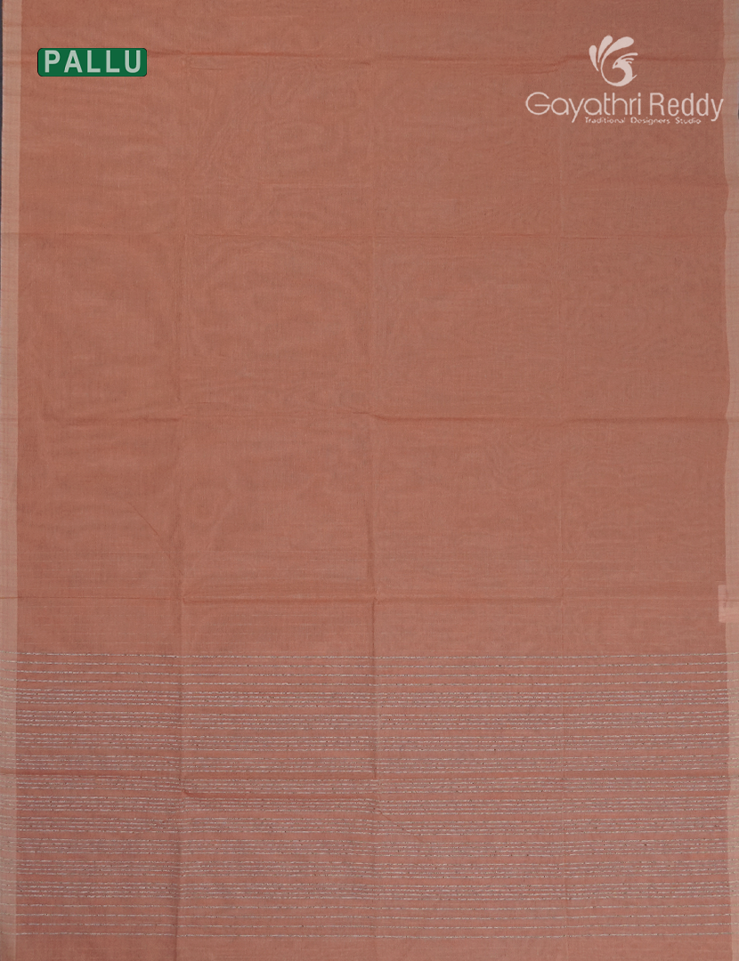 Pure Handloom Cotton Saree in Coral Peach