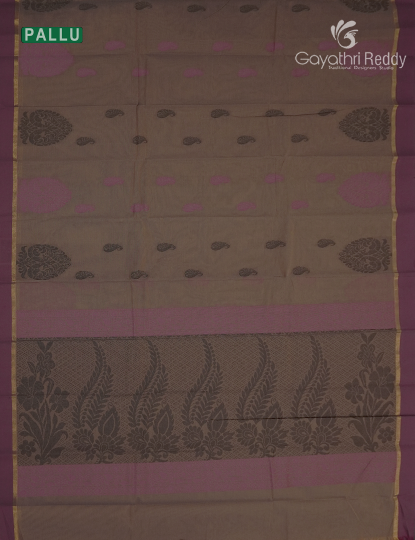 Pure Kanchi Cotton Saree in Ash Grey