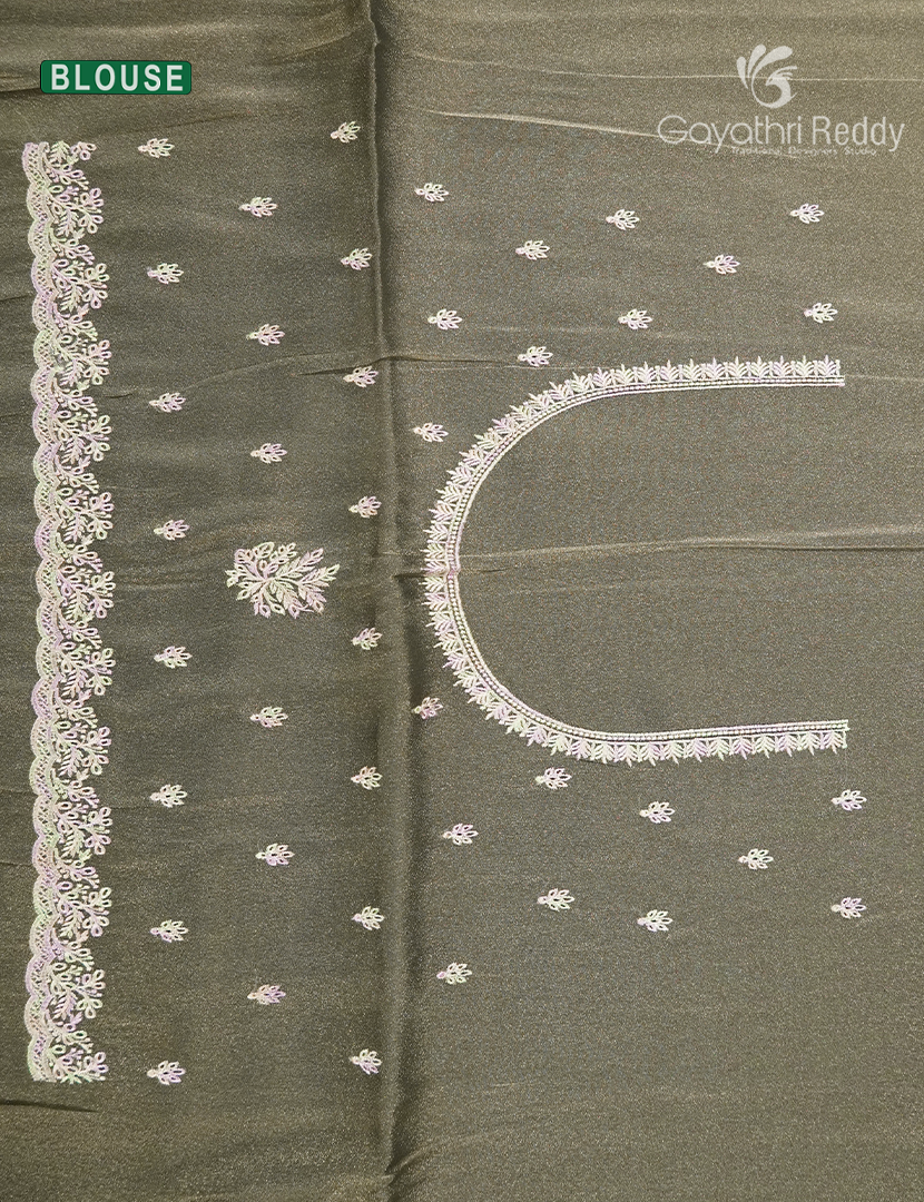 Fancy Saree in Mehendi Green