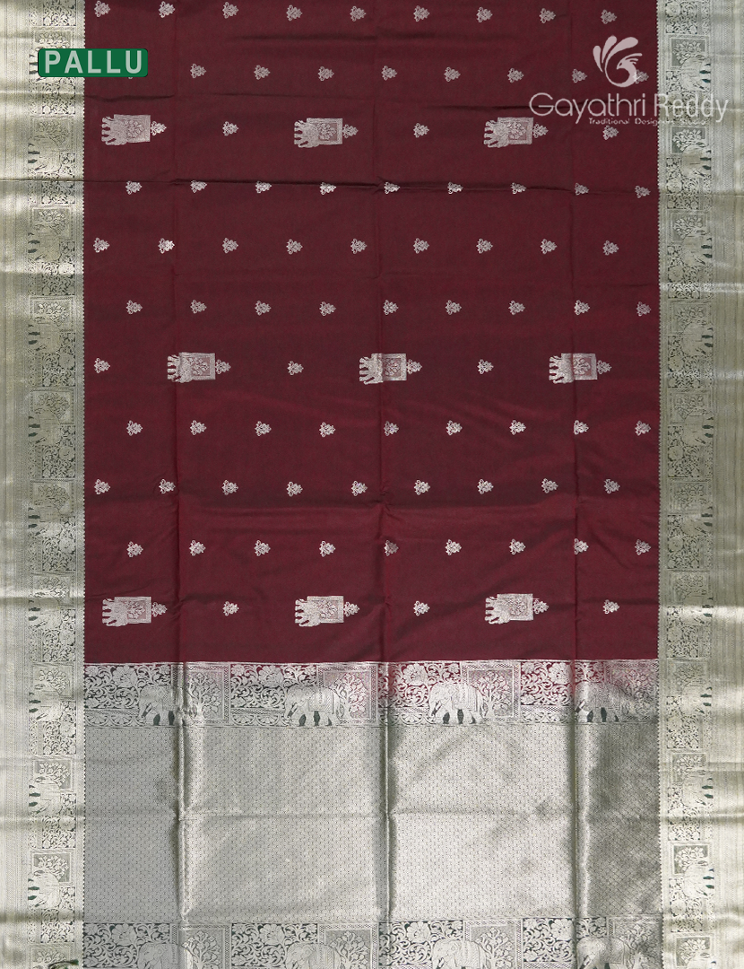 Soft Silk Saree in Deep Maroon and Deep Green
