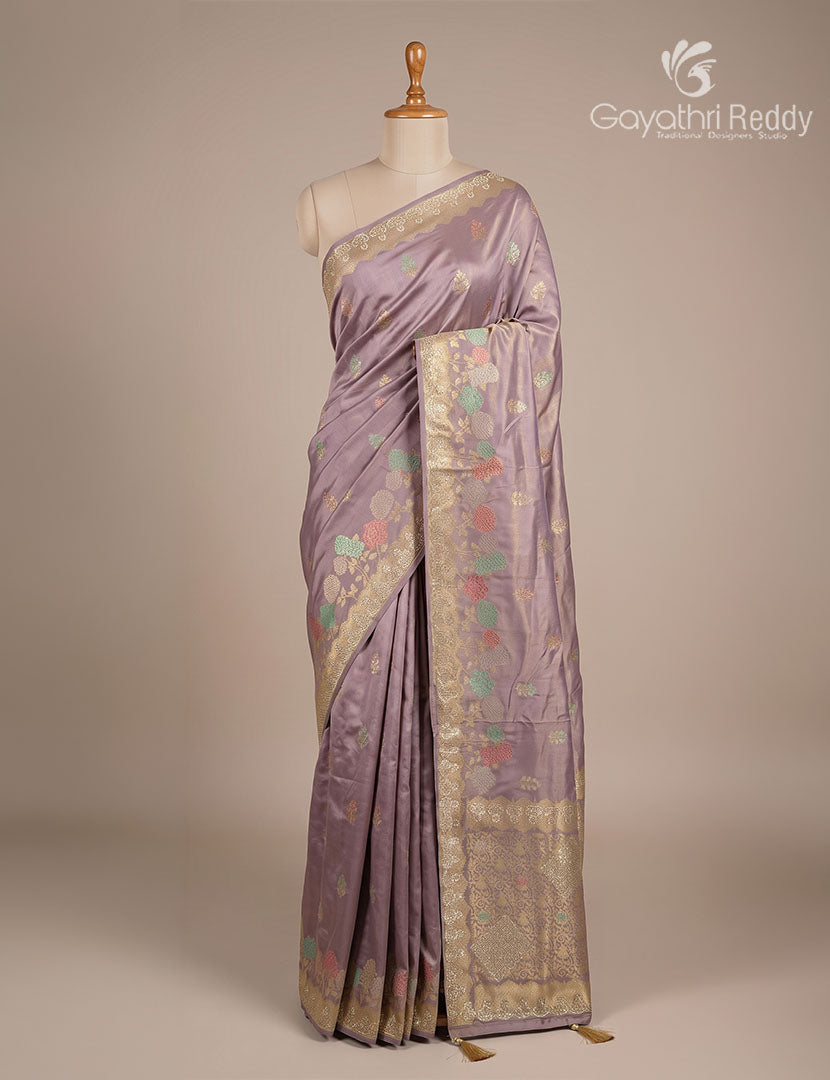 Semi Kanchipuram Silk Fancy Saree in Pastel Purple
