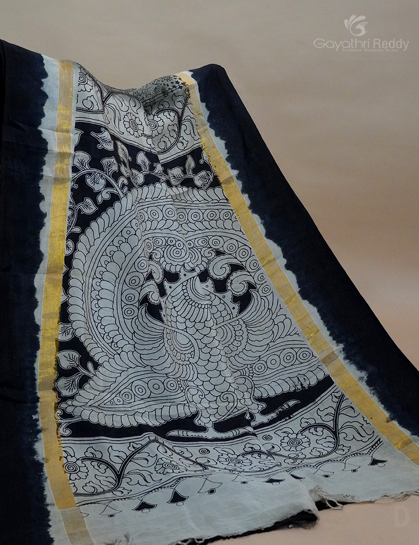 PURE KALAMKARI  KADI  SILK -KKS11