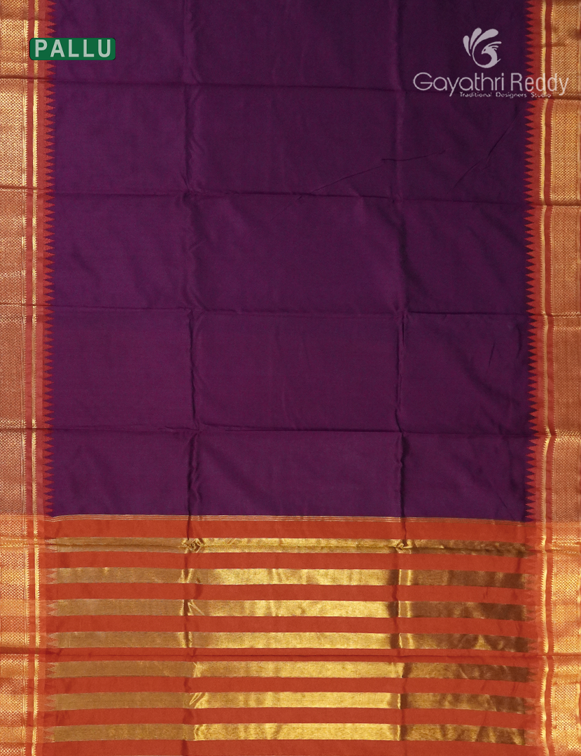 Semi Gadwal Saree in Grape Wine and Red