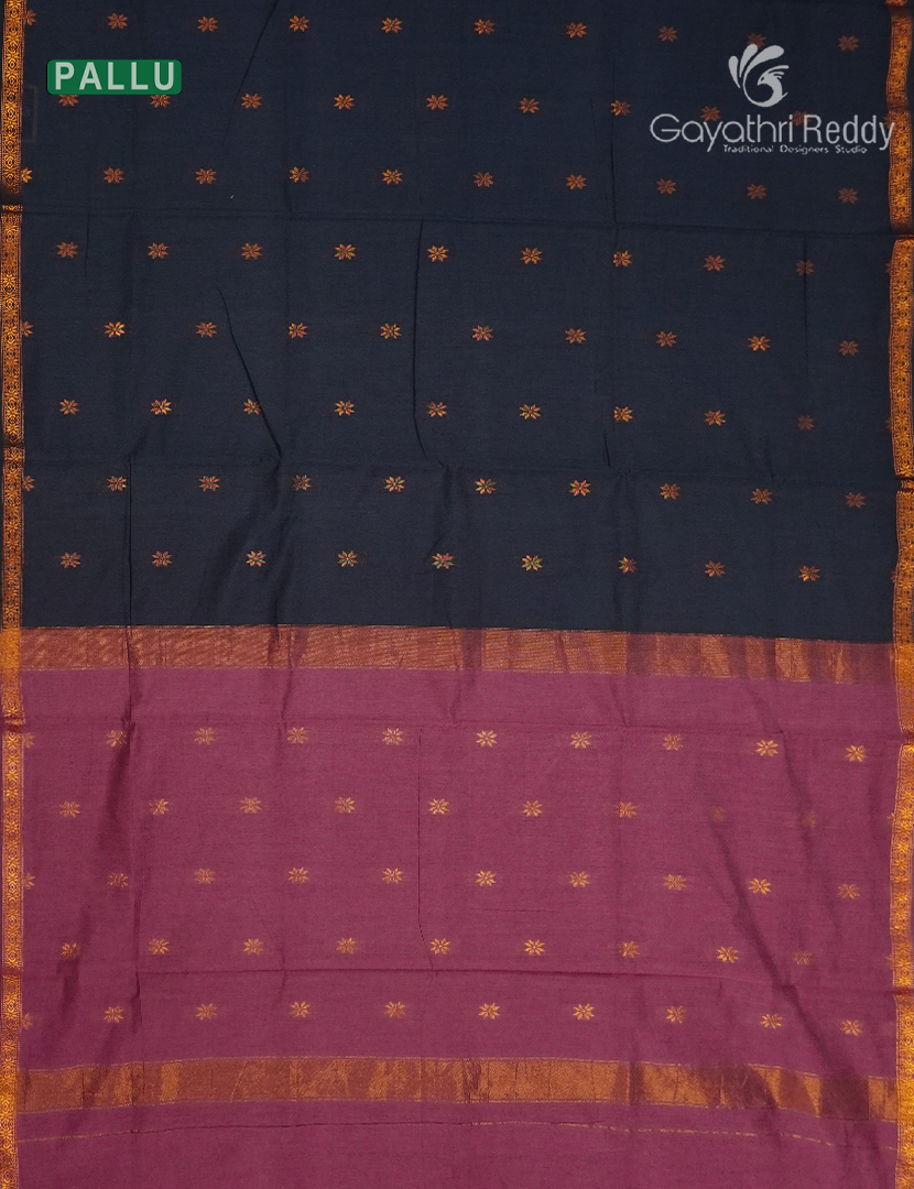 Sico Saree in Navy Blue and Rose Pink