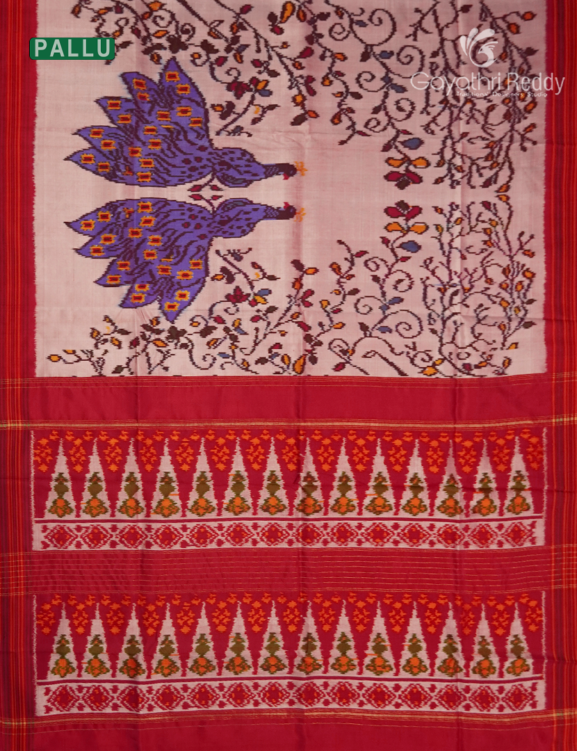 Pure Ikat Silk Saree in Onion Pink and Deep Pink
