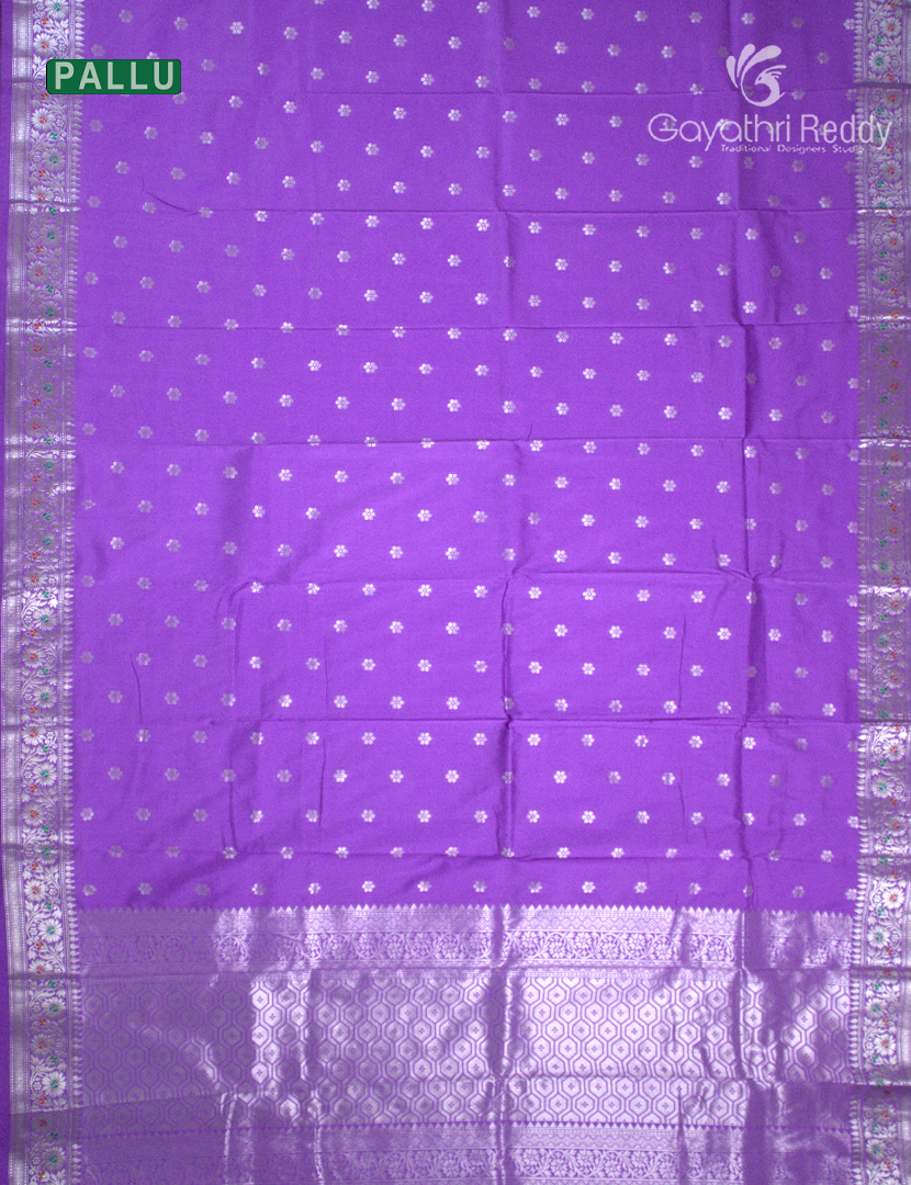 Semi Banaras Katan Silk Saree in Lavender