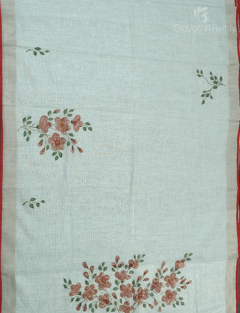 PURE LINEN SAREE-L1355