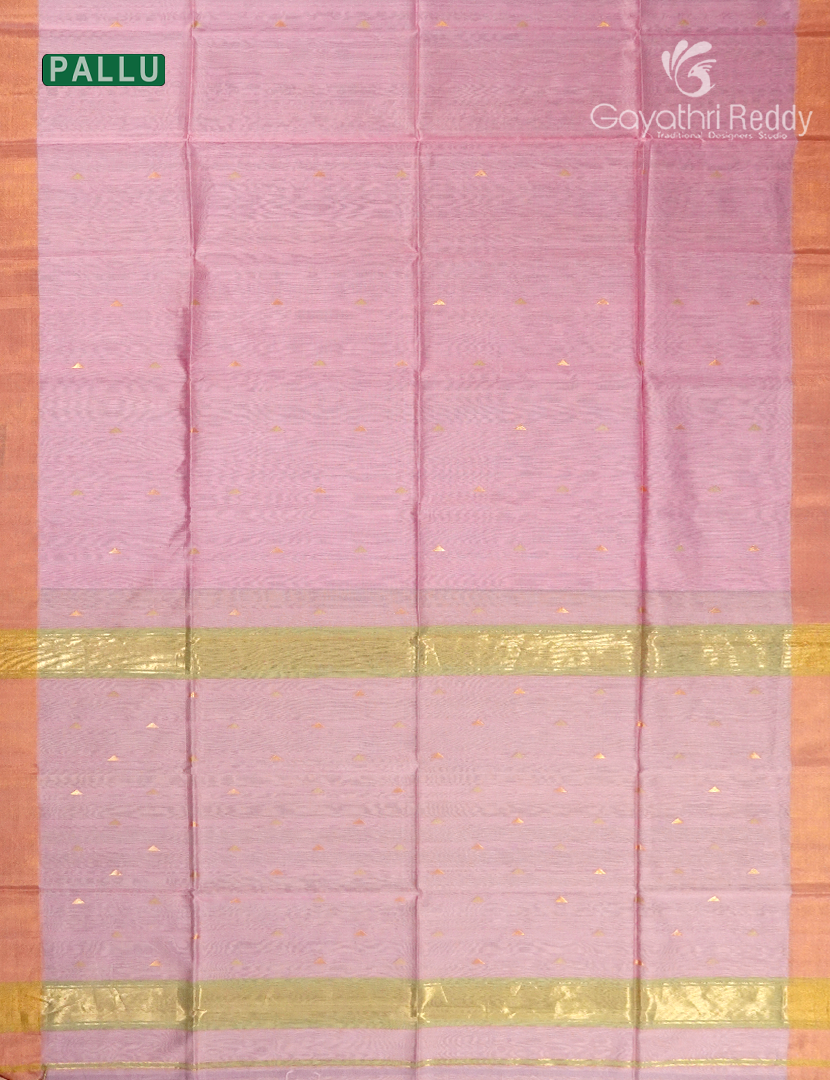 Pure Chanderi Sico Saree in Baby Pink and Pista Green