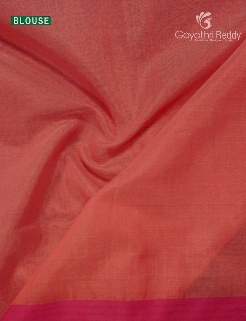 Pure Jamdani Kora Saree in Pastel Peach