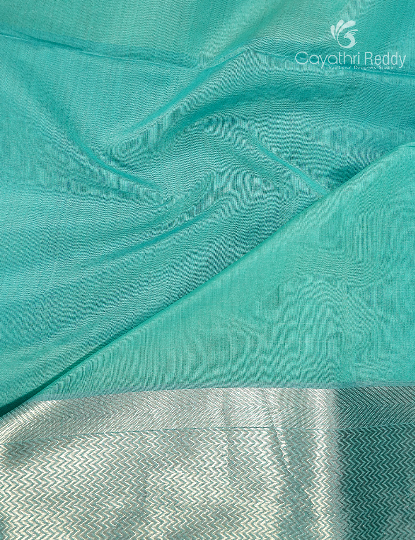 Pure Chanderi Sico Saree in Pastel Blue
