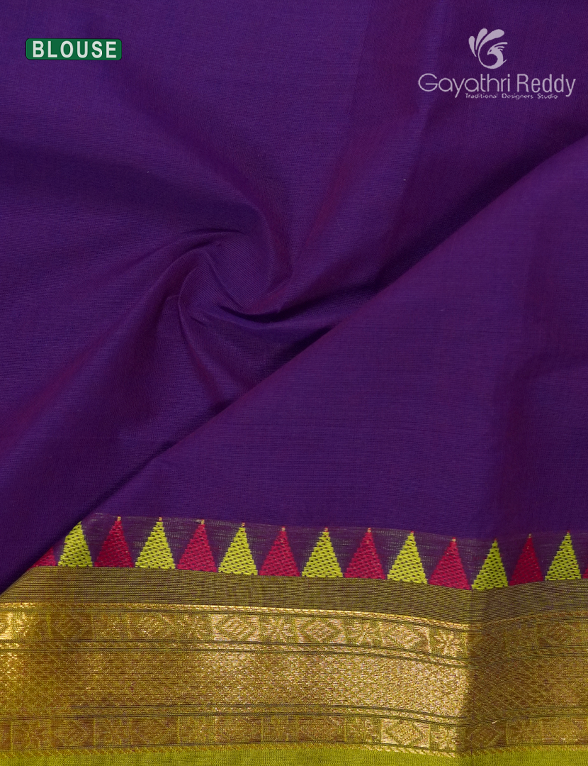 Pure Handloom Cotton Saree in Deep Violet