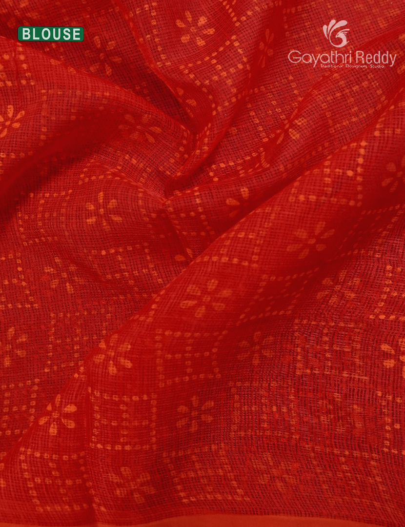 Kota Printed Saree in Red