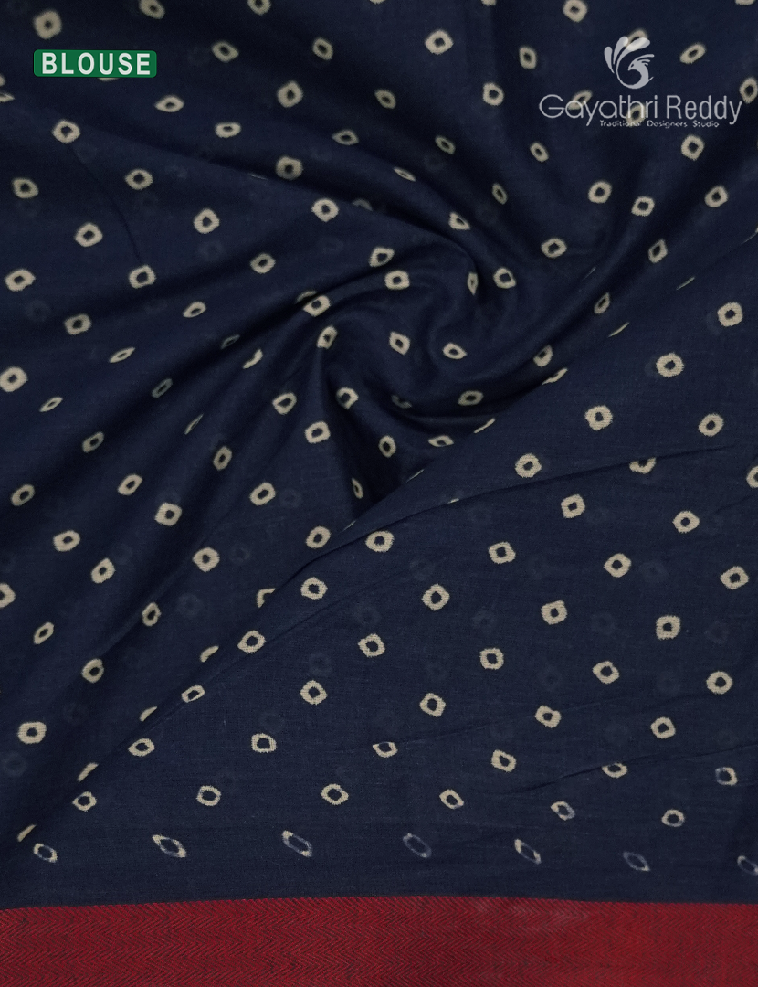 Vidharbha Cotton Saree in Indigo Blue