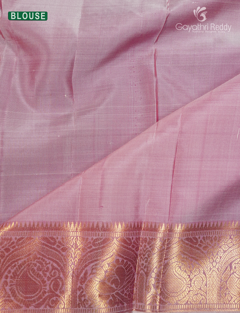 Pure Kanchipuram Silk Saree in Red and Baby Pink
