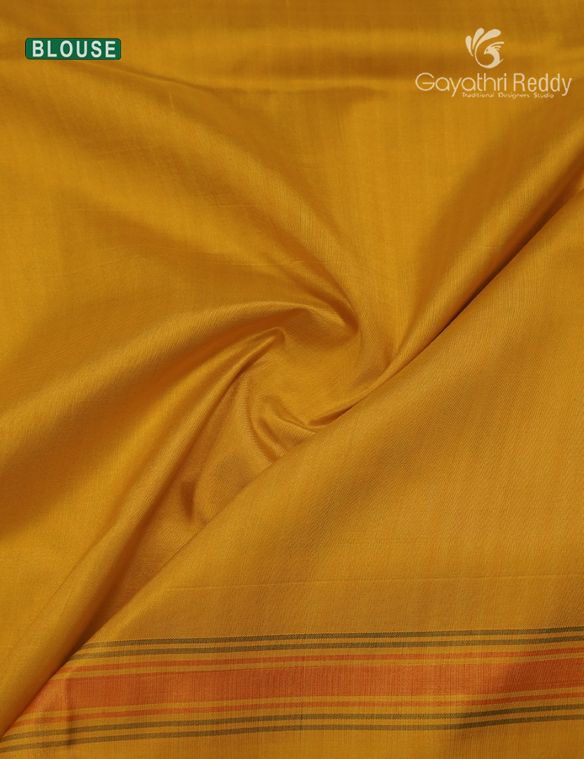 Pure Ikat Silk Saree in Yellow