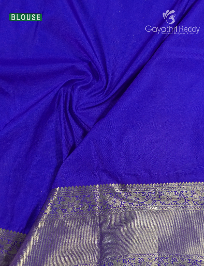 Semi Kanchipuram Silk Saree in Deep Purple