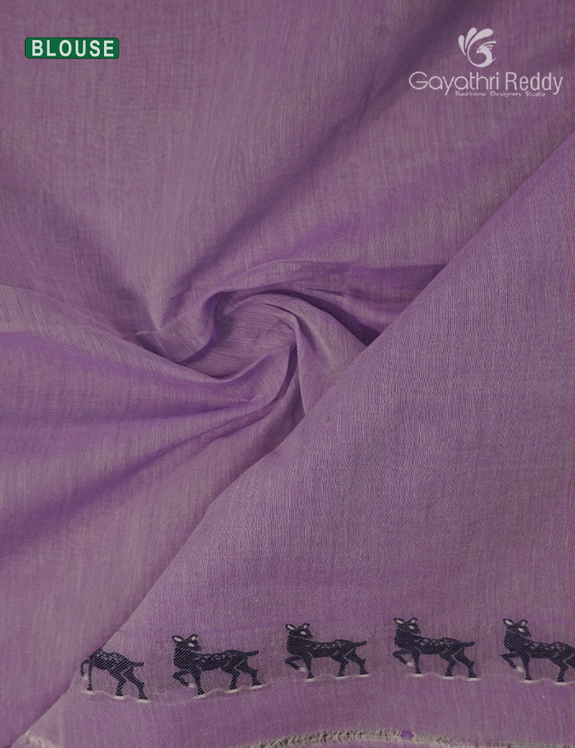 Jamdani Cotton Saree in Onion Pink
