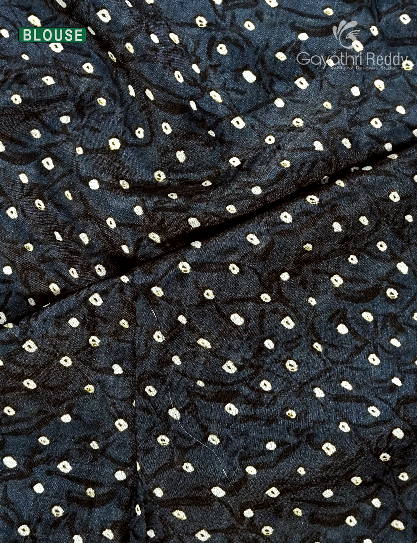 Semi Tussar Silk Saree in Powder Blue and Deep Ash Grey