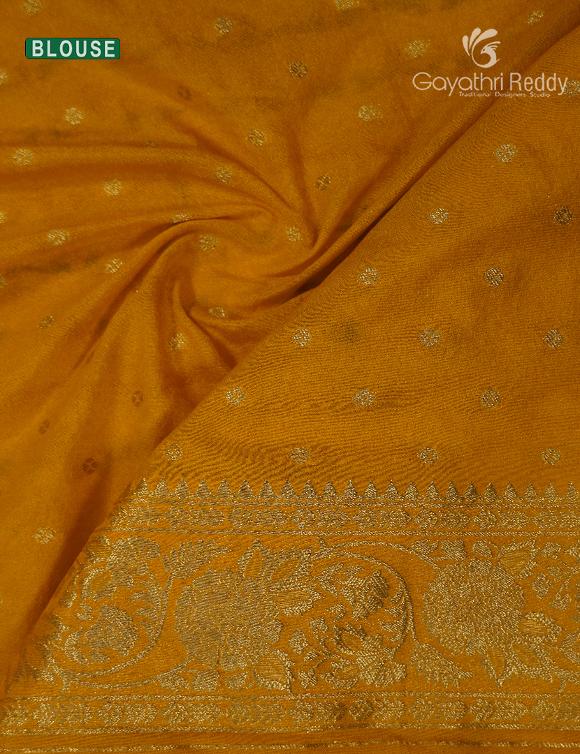 Banaras Georgette Saree in Mustard Yellow