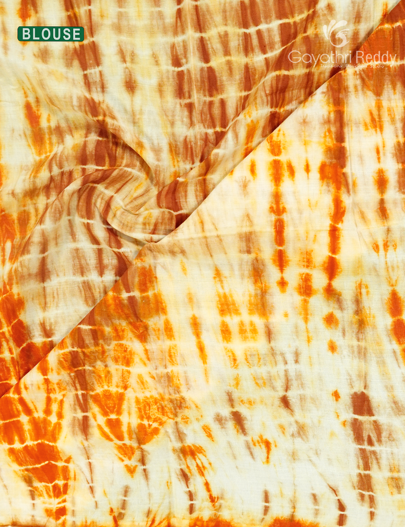 Pure Mul Mul Cotton Saree in Rust Orange