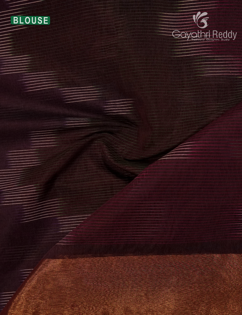 Semi Ikat Sico Saree in Maroon