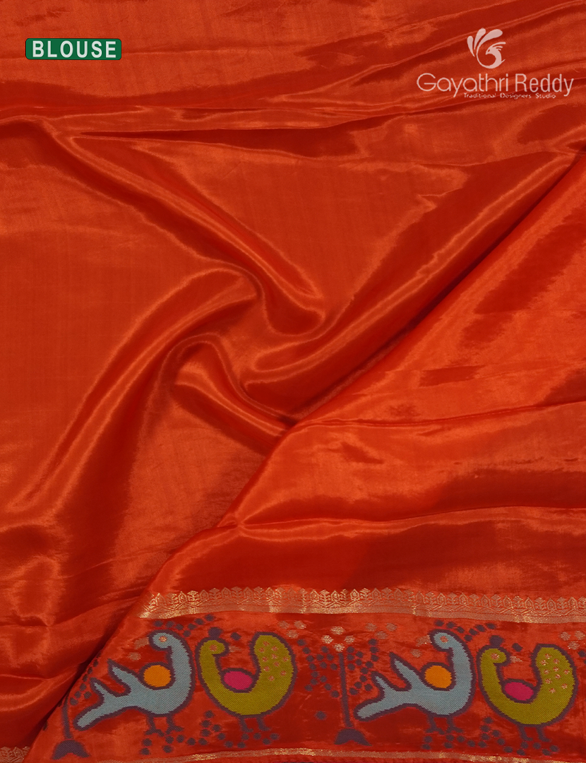 Semi Mysore Silk Saree in Deep Violet and Orange