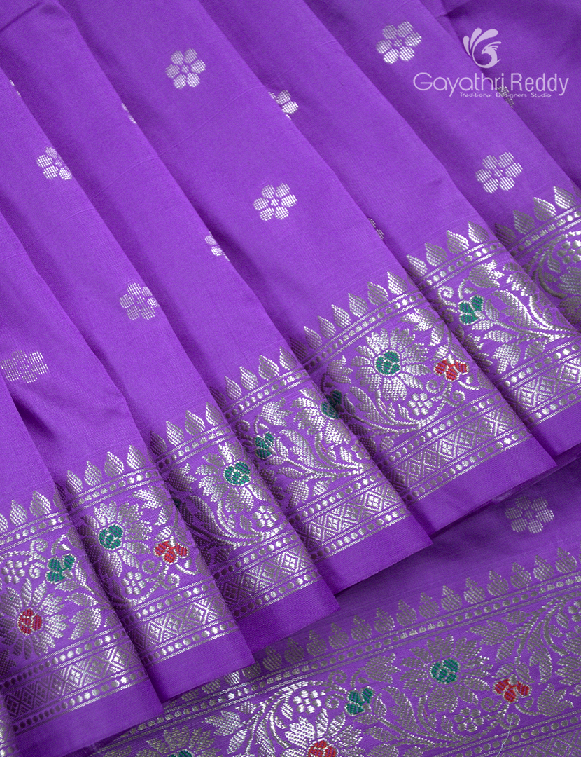 Semi Banaras Katan Silk Saree in Lavender