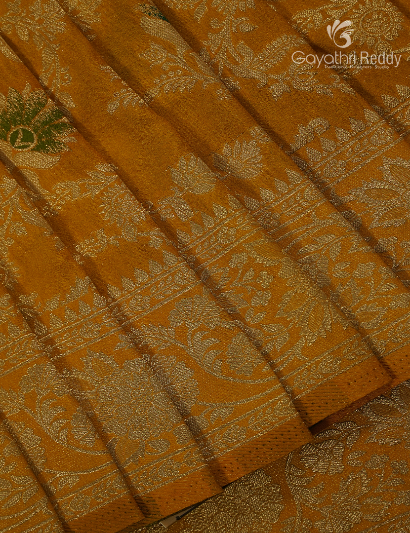 Banaras Georgette Saree in Mustard Yellow