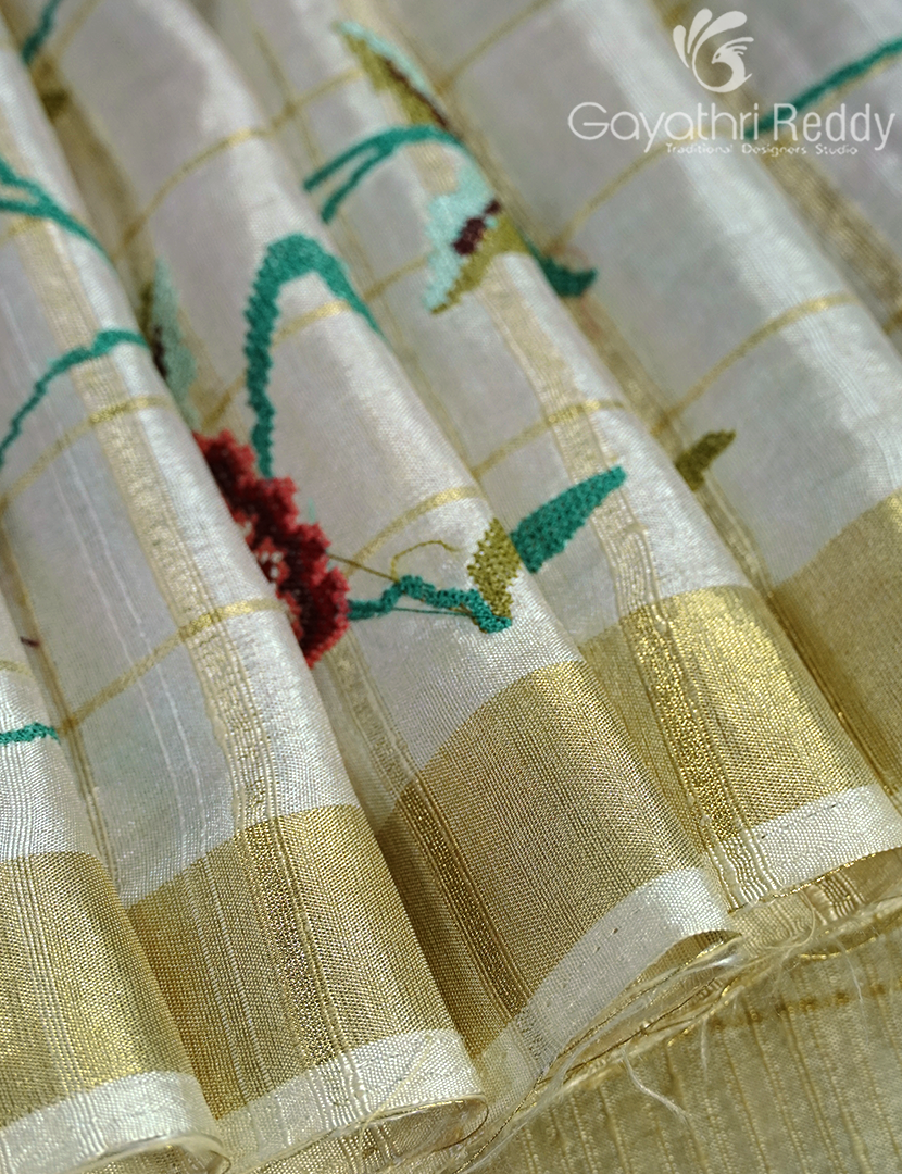 KHADI SILK WORK SAREE-KSW9