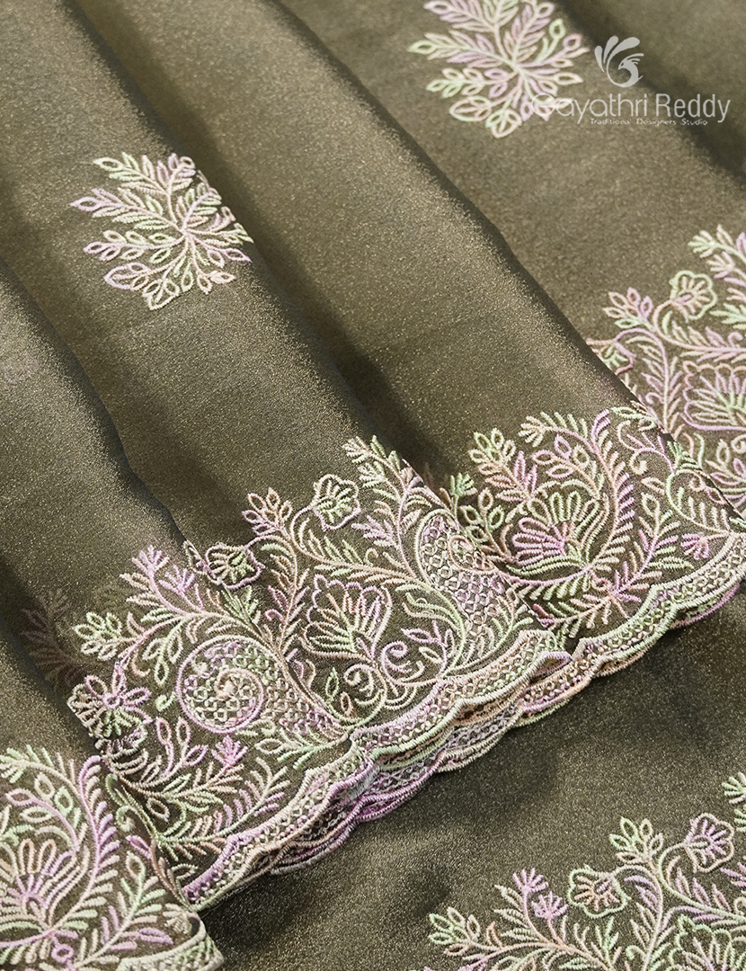 Fancy Saree in Mehendi Green