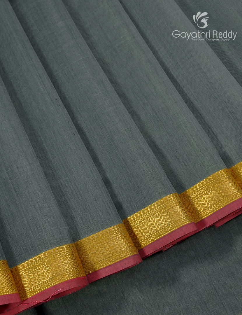 Pure Chanderi Sico Saree in Ash Grey and Baby Pink