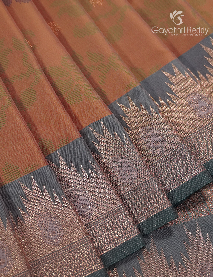Semi Kanchipuram Art Silk Saree in Deep Mustard