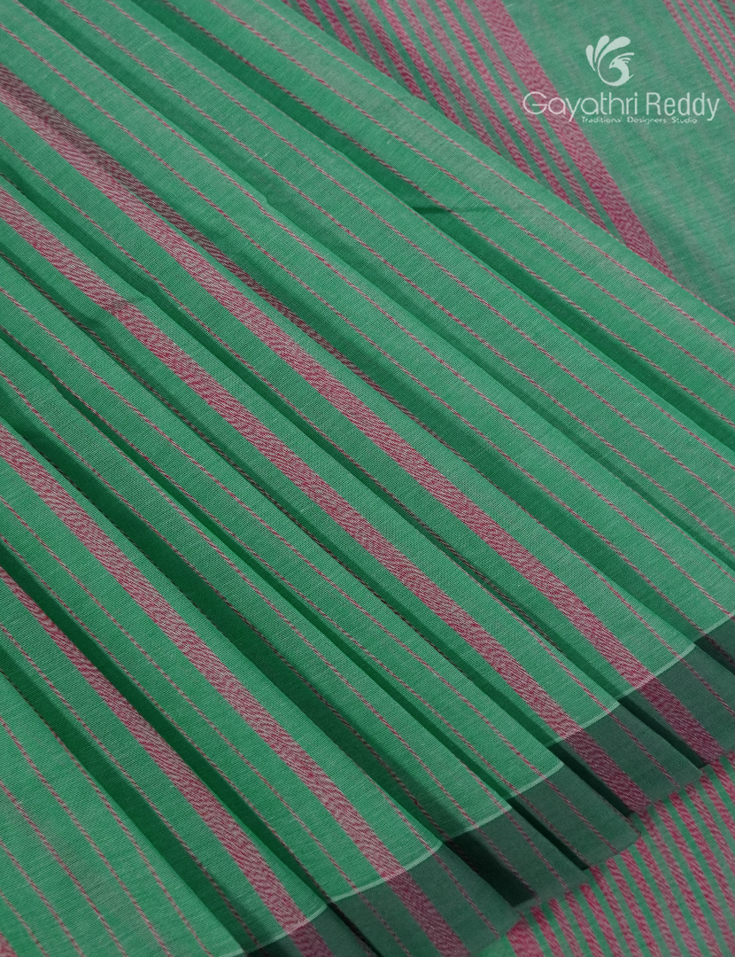 Pure Handloom Cotton Saree in Sea Green