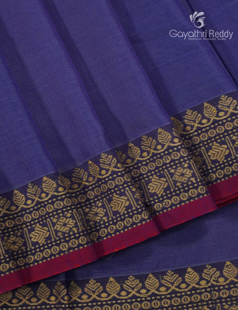 Pure Narayanpet Cotton Saree in Light Blue
