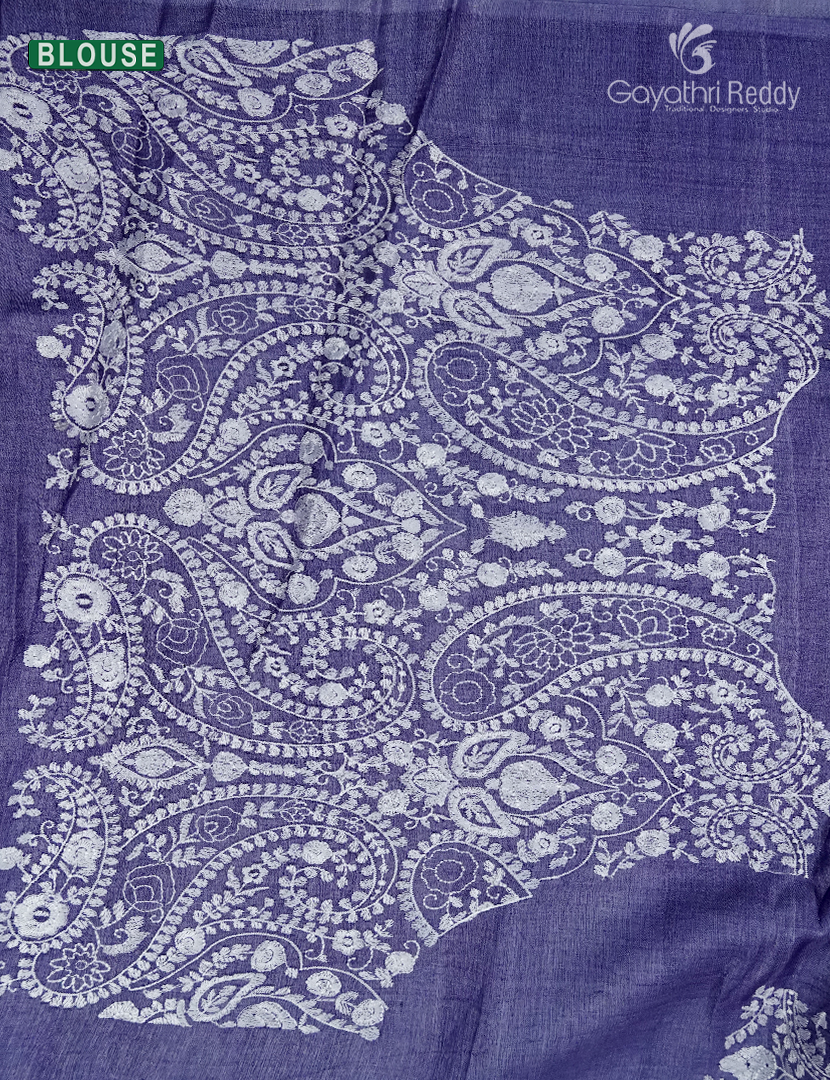 Pure Desi Tussar Fancy Saree in Deep Denim Blue