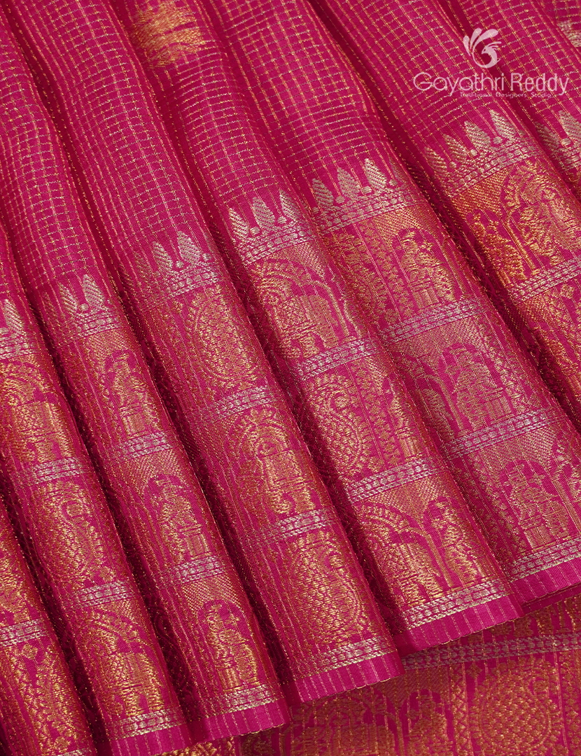 Semi Mysore Crepe Saree in Rose Pink