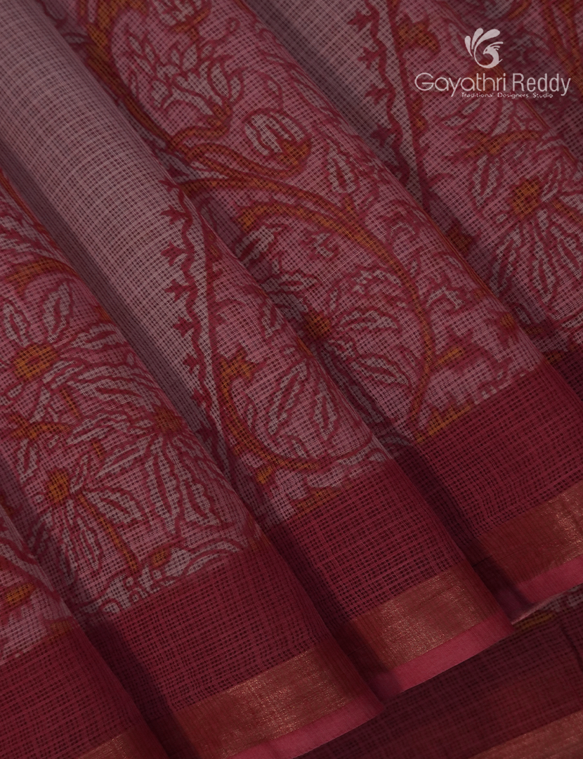 Premium Quality Cotton Kota Saree in Onion and Plum