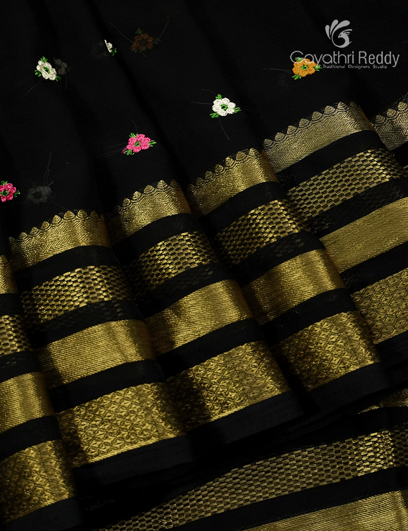 Chiffon Saree in Black