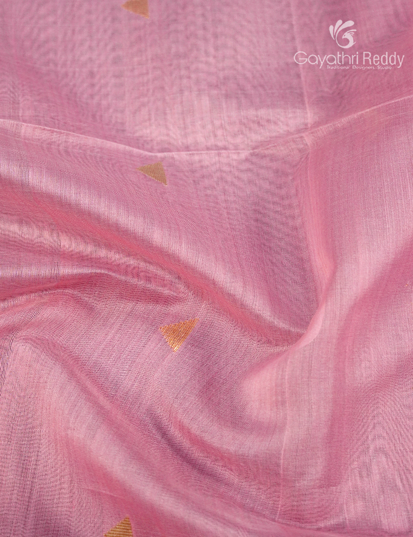 Pure Chanderi Sico Saree in Baby Pink and Pista Green