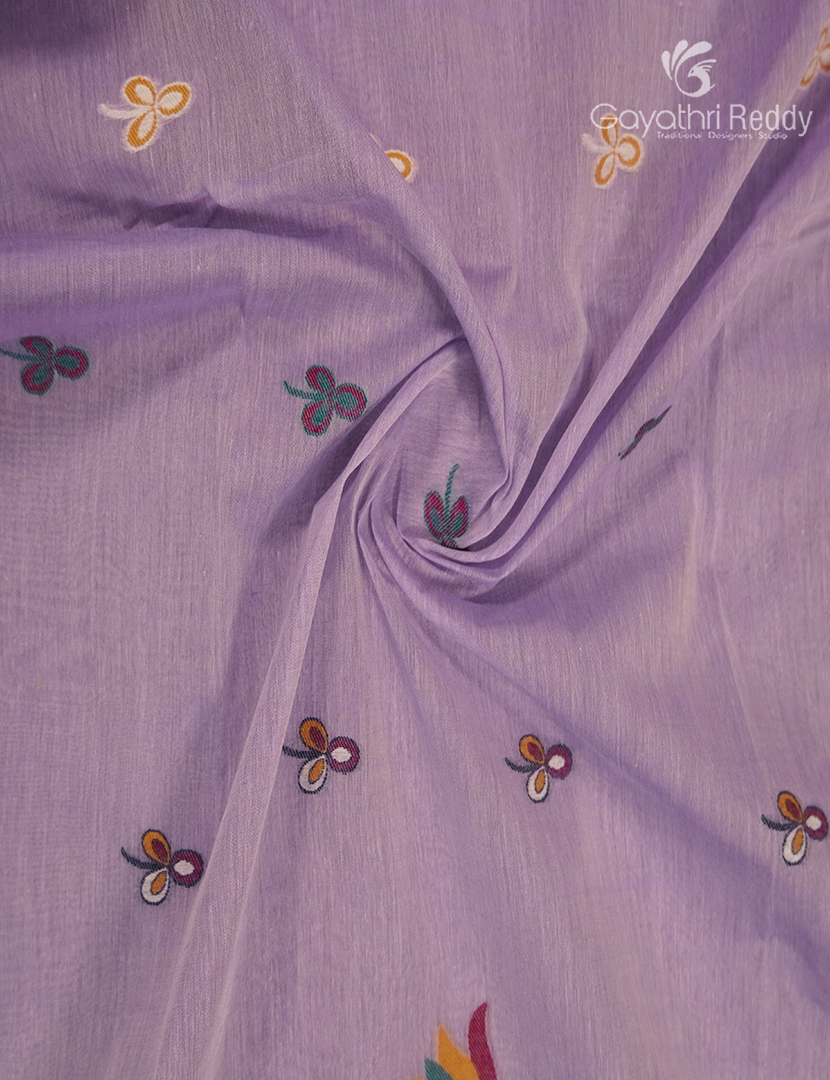 Jamdani Cotton Saree in Lavender