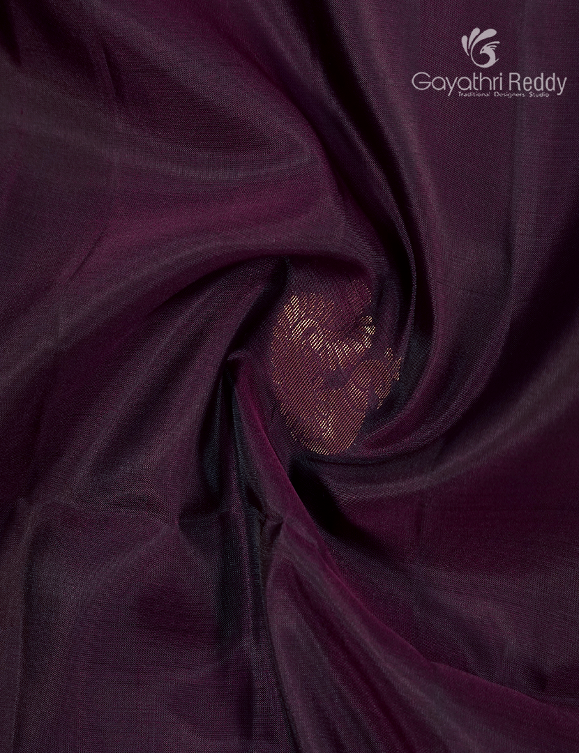 Pure Kanchipuram Soft Silk Saree in Deep Maroon and Blue